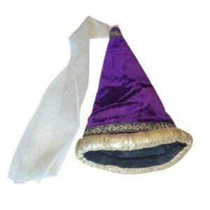 Elope Wizard Princess Purple Velvet Veil Hat Costume